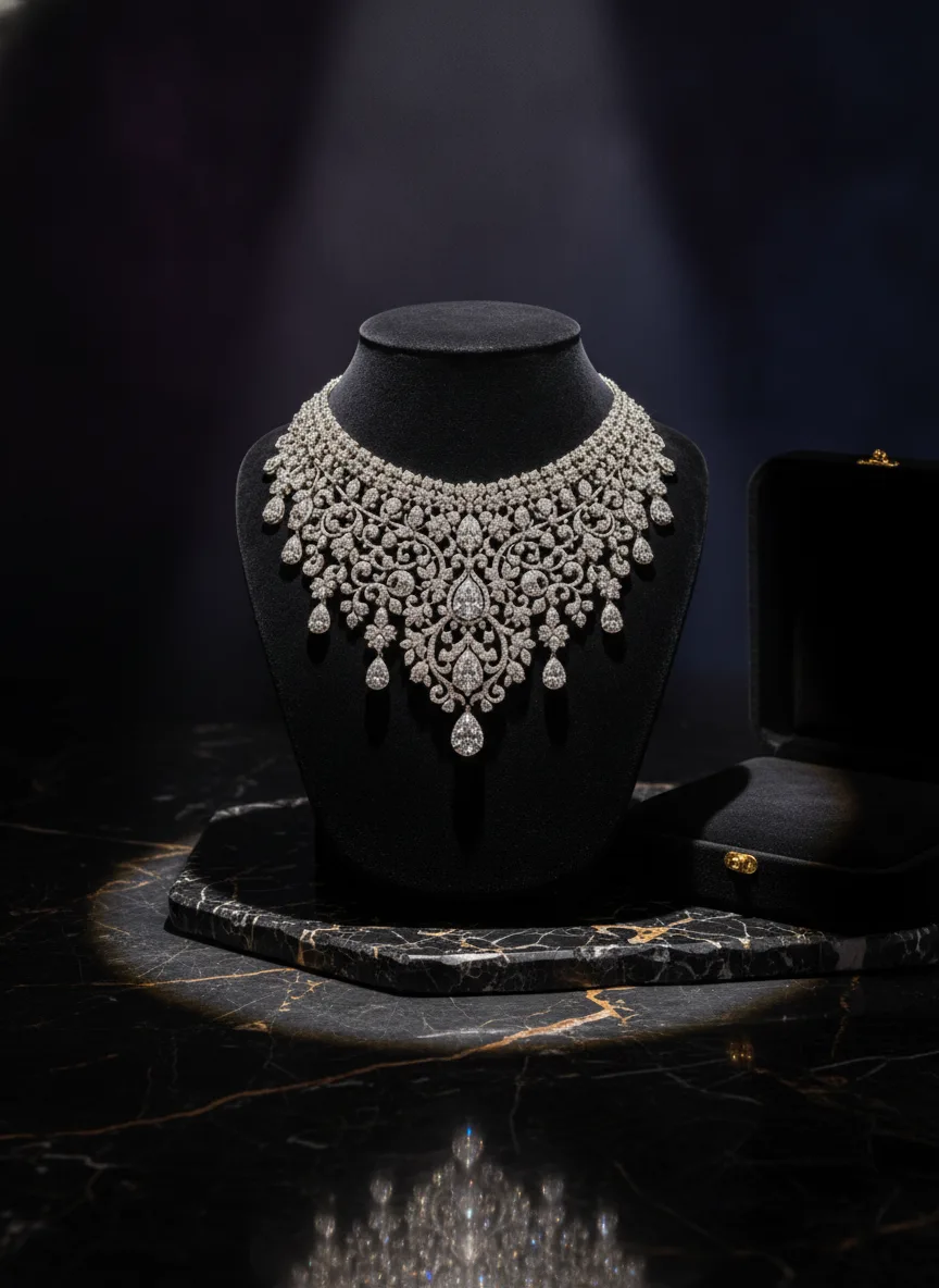Jewelry product photo generated by Fluxx